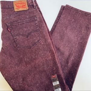 Levi 541 Athletic Taper Burgundy Acid Wash Jeans